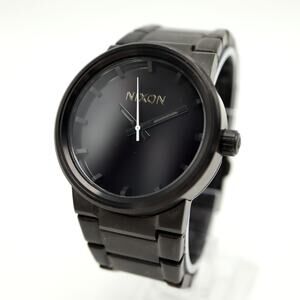 Nixon The Cannon Mens Black Stainless Steel Watch 40mm 6" Bracelet w New Battery